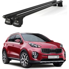 Today Auto Trio-Iı Kia Sportage (2014 ve Sonrası) Uyumlu Siyah Kilitli Ara Atkı 120CM Port Bagaj Tavan Barı