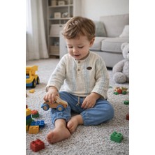 Baby Hola Hakim Yaka Pantolonlu Müslin Kumaş  Erkek Bebek Ikili Takım Set Babyhola