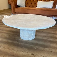 Adomar Marble Doğal Mermer Traverten Orta Sehpa