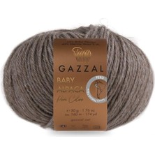 Gazzal Baby Alpaca Pure Color Doğal Saf Yün 50 gr 6454