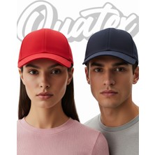 Quatex Basic Şapka 2'li Paket – Lacivert - Kırmızı %100 Pamuk Gabardin Unisex Model