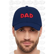 Quatex Dad Nakışlı Şapka – Lacivert %100 Pamuk Gabardin Unisex Model