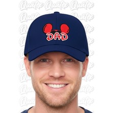 Quatex Mickey Dad Nakışlı Şapka – Lacivert %100 Pamuk Gabardin Unisex Model
