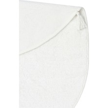 Akbel Halı Cotton Boon CBN Plain Beyaz Yuvarlak Q120 - Yıkanabilir Kaymaz Naturel Pamuk Bebek Halısı