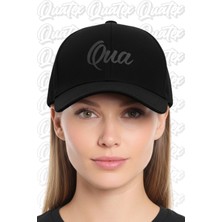 Quatex Qua Nakışlı Şapka – Siyah %100 Pamuk Gabardin Unisex Model