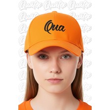 Quatex Qua Nakışlı Şapka – Turuncu %100 Pamuk Gabardin Unisex Model