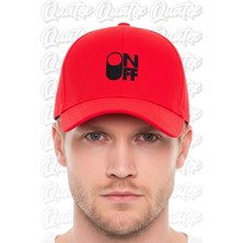 Quatex Onoff Nakışlı Şapka – Kırmızı %100 Pamuk Gabardin Unisex Model