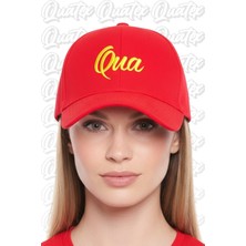Quatex Qua Nakışlı Şapka – Kırmızı %100 Pamuk Gabardin Unisex Model