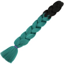 Pazarcan Afrika Örgülük Sentetik Ombreli Saç 100 Gr. / Siyah / Yeşil