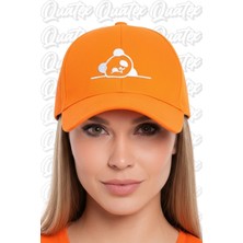 Quatex Panda Nakışlı Şapka – Turuncu %100 Pamuk Gabardin Unisex Model