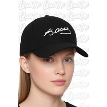 Quatex Atatürk Nakışlı Şapka – Siyah %100 Pamuk Gabardin Unisex Model