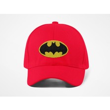 Quatex Batman Nakışlı Şapka – Kırmızı %100 Pamuk Gabardin Unisex Model