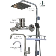 Tesitay Banyo Lavabo Bataryaları ve Geniş Sabunluklu Robot Duş Seti Pier Serisi
