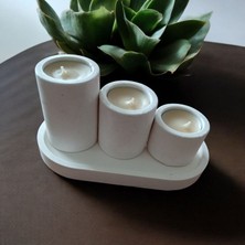 Celestia 3 Lü Tealight Dekoratif Tepsili Mumluk