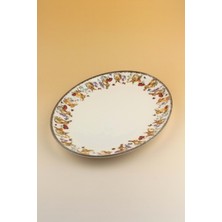 Bursa Porselen Dekor Retro Tavşan Büyük Boy Porselen Kayık Tabak