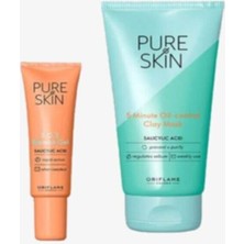 Oriflame Pure Skın Akne Lekeleri Için Jel Kil Maskesi 2 Li Set 41674-41676