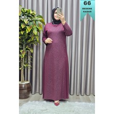 Elmas Tesettür Kadın Giyim Büyük Beden Taşlı Simli Rahat Kalıp Tesettür Elmas Elbise