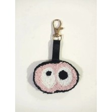 El Emeği Punch Nakışı Domuz Burnu Tasarımlı Anahtarlık El Yapımı Hediye