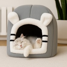 Bal Kabağı Kedi Evi – Peluş Kapalı Kışlık Mağara Tipi Kedi Yuvası Yastıklı Kedi Evi Oumo