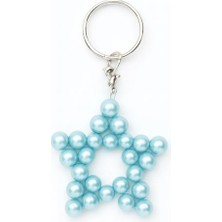 El Emeği Mavi Boncuklu Yıldız Anahtarlık