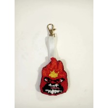 El Emeği Ters Yüz Kızgın Karakteri Şeklindeki El Yapımı Anahtarlık