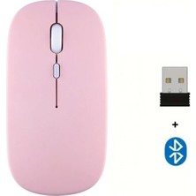MobaxAksesuar Bluetooth Mouse Fare Tablet Telefon Laptop Windows Uyumlu Kablosuz Şarjlı Slim Renkli