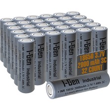 I-Gen Batteries Industrial E001 Inr 18650 3.7V 2000 Mah 3c 7.4WH Li-Ion Şarjlı Pil Düz Başlı Lityum Pil