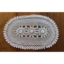 Mor Tırtıl Eli Işi Dantel Sehpa Tepsi Örtüsü Hediyelik Çeyizlik Vintage Nostaljik