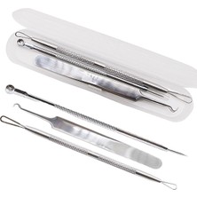 Go İthalat Paslanmaz Çelik Siyah Nokta Sivilce ve Akne Temizleyici Set 3'lü Kit