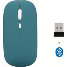 MobaxAksesuar Bluetooth Mouse Fare Tablet Telefon Laptop Windows Uyumlu Kablosuz Şarjlı Slim Renkli