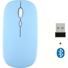 MobaxAksesuar Bluetooth Mouse Fare Tablet Telefon Laptop Windows Uyumlu Kablosuz Şarjlı Slim Renkli