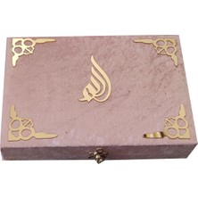 Vera Esans Rahleli Hediyelik Kuran'ı Kerim Kutulu-Içten Mekanizmalı-Hafız Boy-Pudra Pembesi