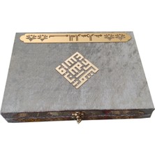 Vera Esans Rahleli Hediyelik Kuran'ı Kerim Kutulu-Içten Mekanizmalı-Rahle Boy-Mavi