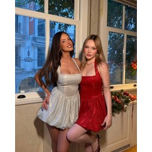 Tayt Vegas Simli Parıltı Elbise