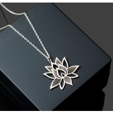 Myz Takı Lotus Çiçeği Desenli 925 Ayar Gümüş Kadın Kolyesi