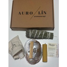 Aurolin Marina Enerji Seti-Deniz Kabuğu -Palo Santo-Balmumu -Tütsü Için Kaya Tuzu-Lavanta Tütsü