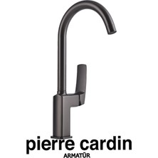 Pierre Cardin Zeno Gun Metal Kuğu Evye Armatürü – Kuğu Tipi Eviye Bataryası