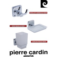 Pierre Cardin Çiftli Bornozluk Krom + Krom Sabunluk + Diş Fırçalık Krom