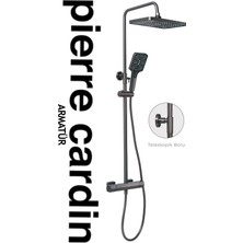 Pierre Cardin Molt Gun Metal Termostatik Duş Sistemi