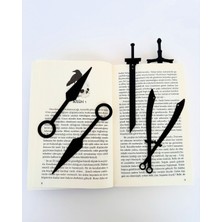 Todekora Kılıç ve Hançer Tasarımlı Kitap Ayracı Seti 6'lı 9-13 cm