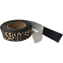 STICKYLAND Varaklı Yapışkanlı Yaratıcı Eğlenceli El Işi Leopar Kumaş Şerit Bant Gold