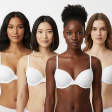 Bonbon Kadın Mikro Desteksiz Beyaz Renk 4'lü Sütyen BB2144