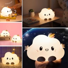 Go İthalat 5 Farklı Renk Modlu Bulut Figürlü Pofuduk LED Gece Lambası–yumuşak Dokulu Çocuk Odası ve Dekoratif Şarjlı Ortam Işığı (5381)