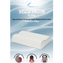 Viscomina Yüksek Boyun Destekli Çift Katmanlı Visco Yastık Ortopedik ve Ergonomik Tasarım 60X40