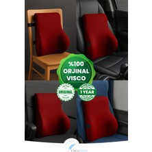 Viscomina Ortopedik Visco Bel Destek Yastığı Hafızalı Sünger Araç ve Ofis Koltuğu Için Ergonomik Bel Desteği