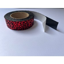 STICKYLAND Varaklı Yapışkanlı Yaratıcı Eğlenceli El Işi Leopar Kumaş Şerit Bant Kırmızı