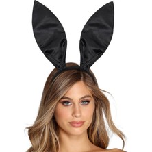 Go İthalat Siyah Renk Saten Kaplama Şekil Verilebilir Tavşan Kulak Taç 35x11 cm (5381)