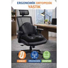 Viscomina Ergonomik Ortopedik Oturma Minderi – Bel ve Kalça Destekli Araba Minderi | Kuyruk Sokumu Destekli