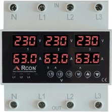 Rcon Rcv 05 Ev Tipi Trifaze Akım Voltaj  Koruyucu 63 A Sigorta