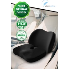 Viscomina Visco Araç Bel ve Oturma Minderi Seti Ortopedik Şoför Koltuğu Destek Araba Için Konfor Yastığı